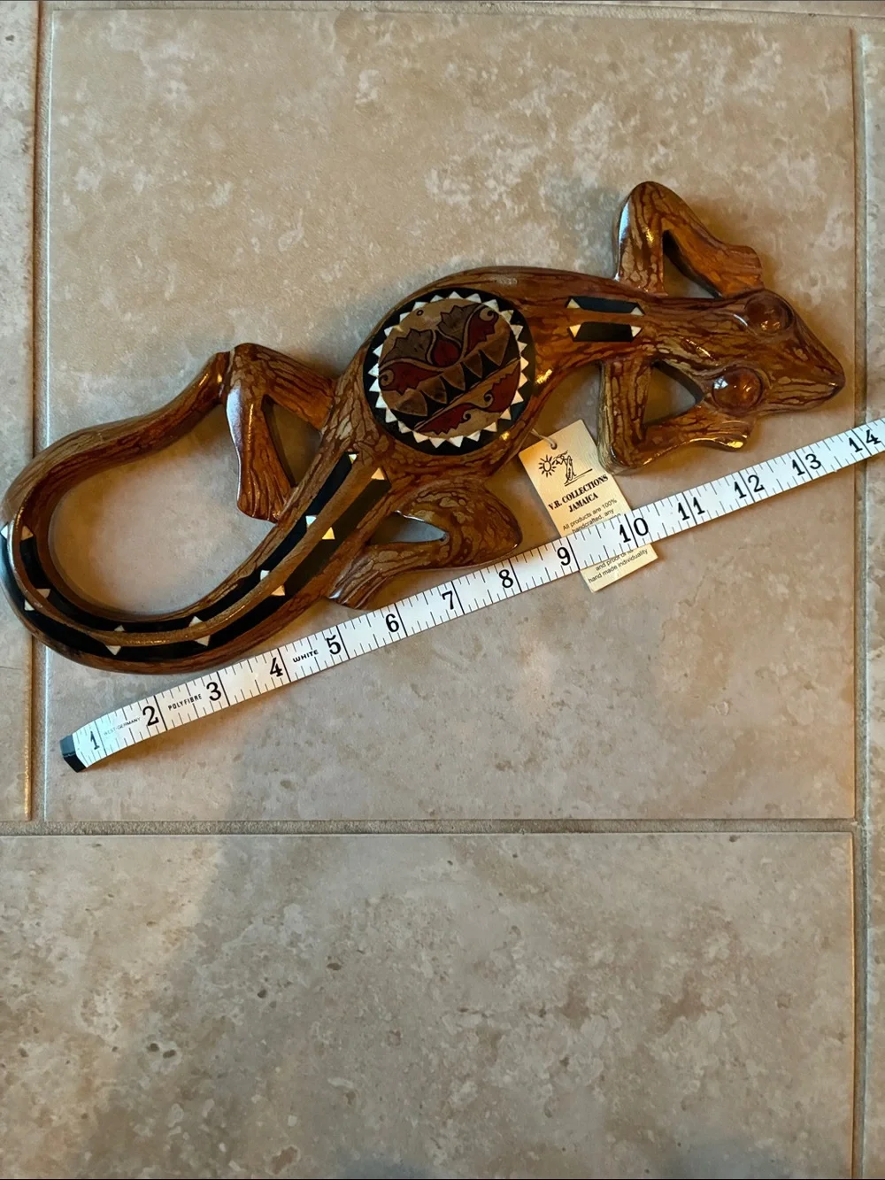 Handcrafted Wooden Brown Lizard Wall Decor